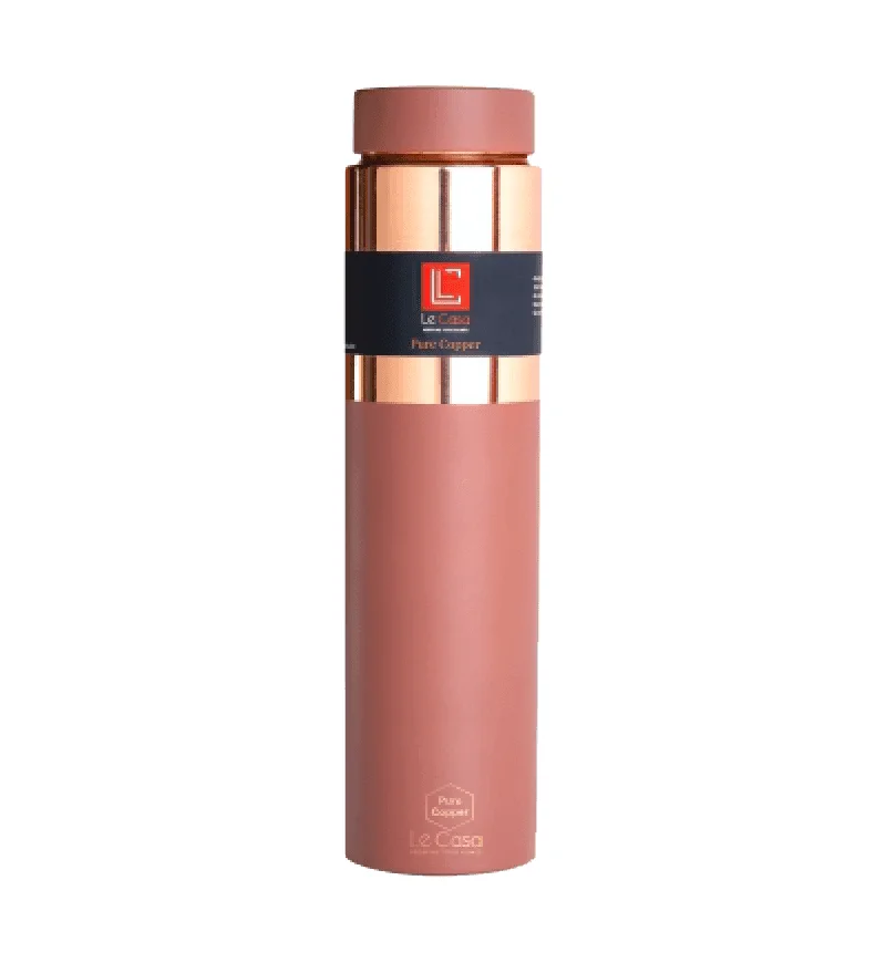 Copper Water Bottle, Eco-Friendly Hydration, Greek Terracotta Design, Leak-Proof Bottle, Pure Copper Benefits